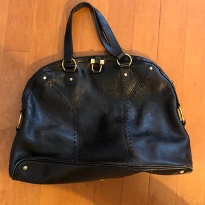 YSL Large Muse Black Leather Gold Tone Hardware Bag
